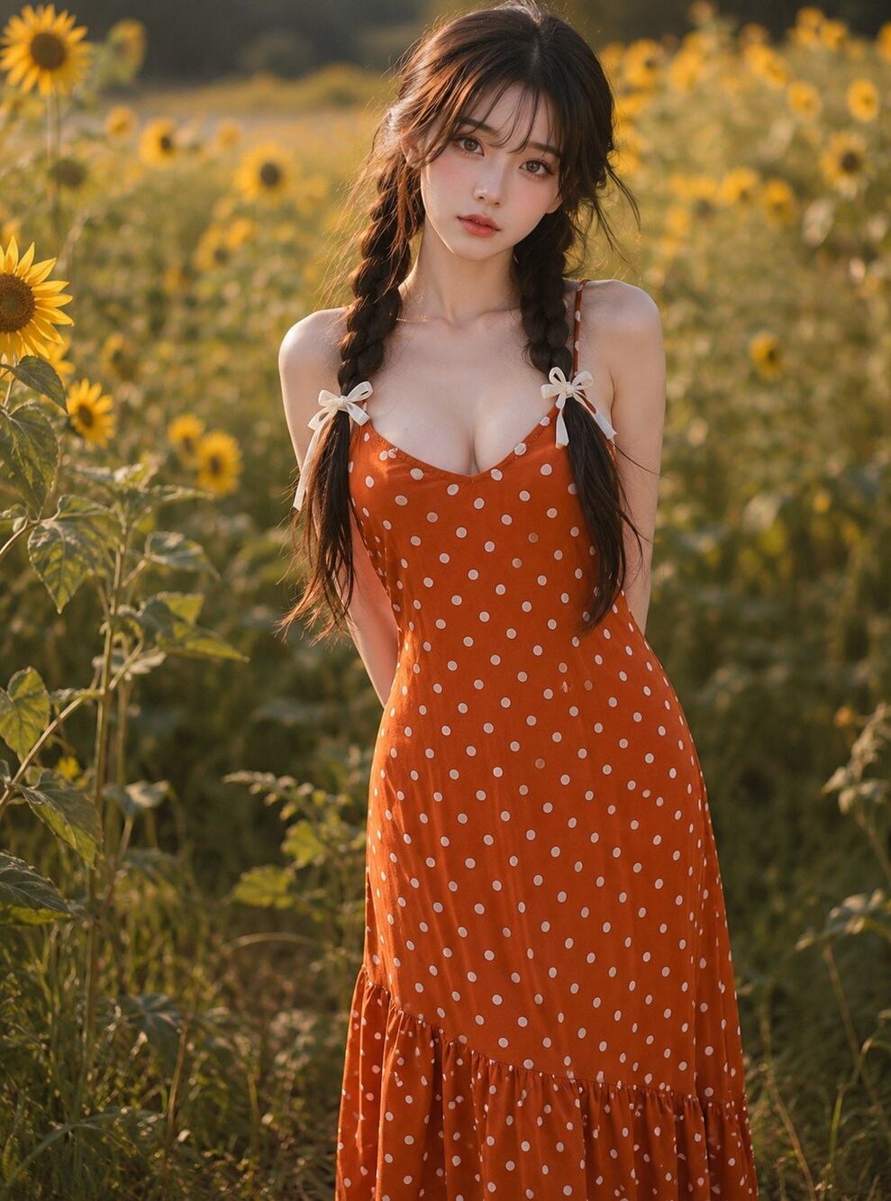 Pumpkin Spice Whispers + Polka Dot Dreams Beneath the Autumn Sky maxi dress